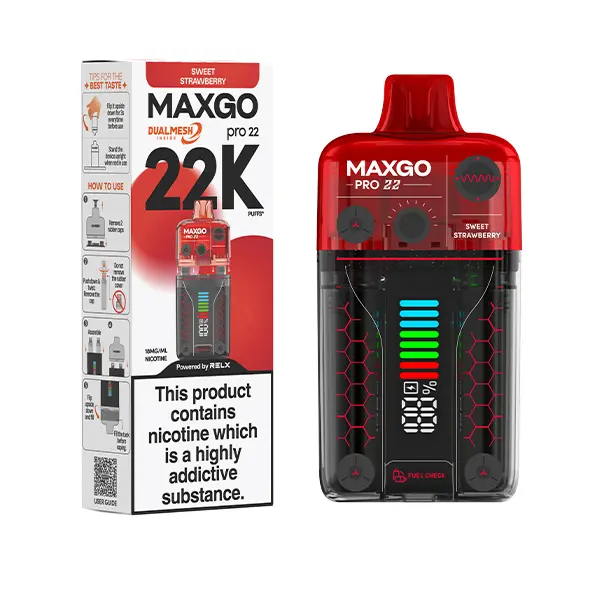 Sweet Strawberry RELX MaxGO Pro 22K Disposable Vape Kit 